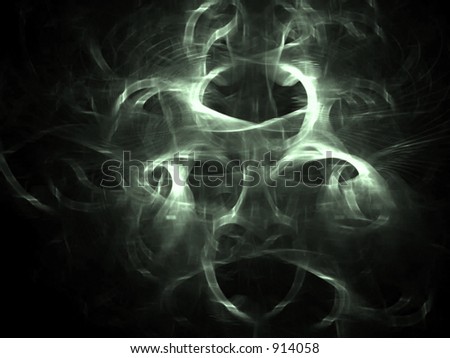 Abstract face made out of light waves