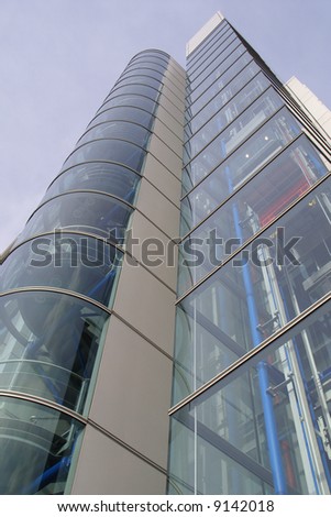 Striking glass tower.