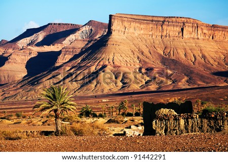 Moroccan ruins in Atlas Mountains, Morocco, Africa Royalty-Free Stock Photo #91442291