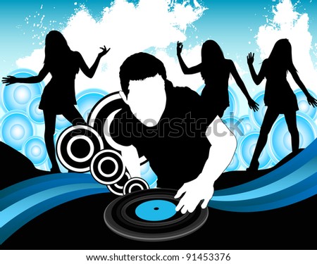 DJ in blue Background