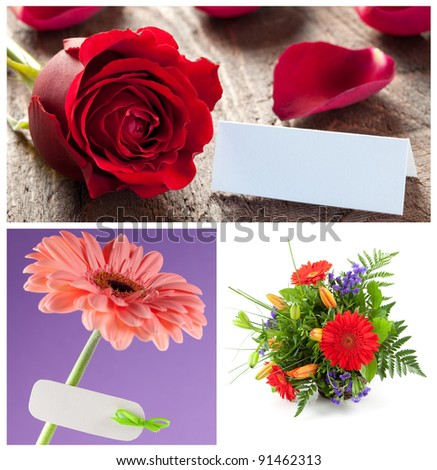 collage of flowers for mothers day and birthday