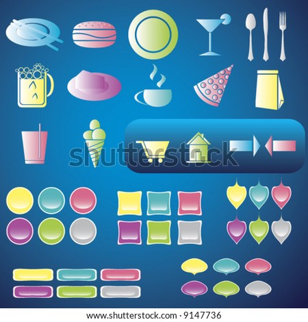 Web Icon Button Vector (Dinning Set)