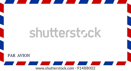 Regular Air-mail small size envelope isolated on white background