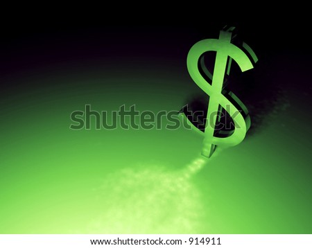 Glowing green dollar sign