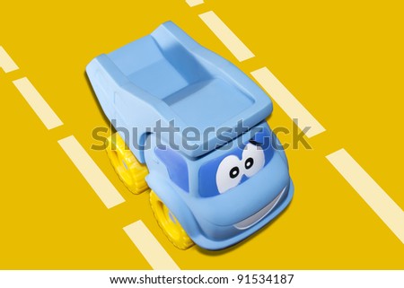 cartoon toy truck with clipping path