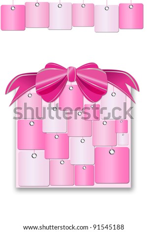 Ribbon and Hanging Label Background, Gift Concept