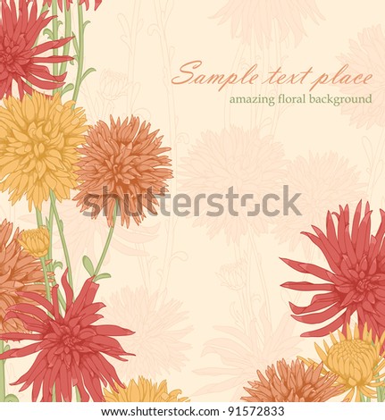 Floral background with hand drawn flowers.