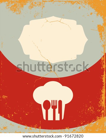 Restaurant menu design. With the silhouette cook chef