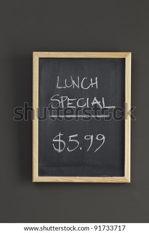 Lunch Special sketched on chalkboard