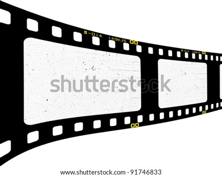 Old filmstrip in perspective view