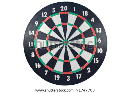 Dart board isolated over a white background
