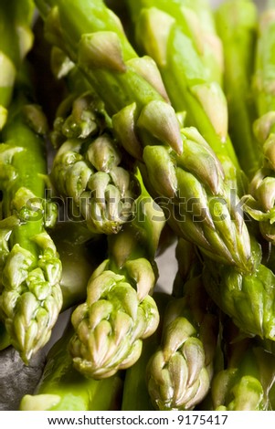 fresh asparagus  on a cutting board healthy Royalty-Free Stock Photo #9175417