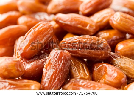 Large group of sweet date fruits