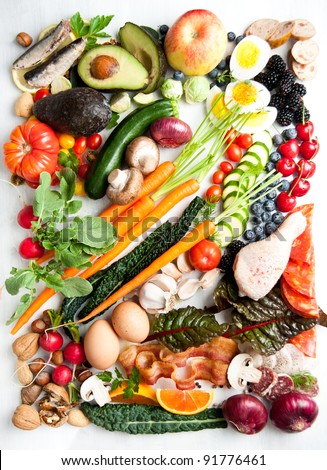 Assortment of Fresh Vegetables and Meats for Healthy Diet Royalty-Free Stock Photo #91776461