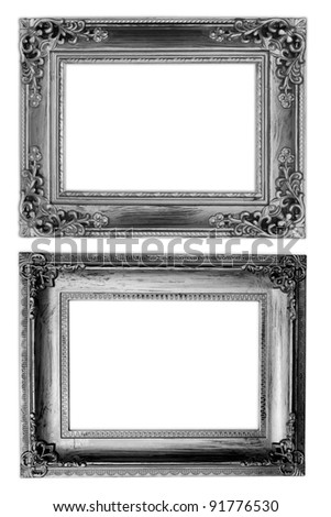 The Old antique frame on the white background