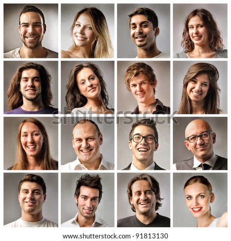 Composition of smiling people Royalty-Free Stock Photo #91813130