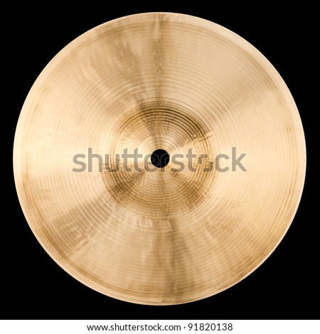 Backside of small cymbal isolated on black Royalty-Free Stock Photo #91820138