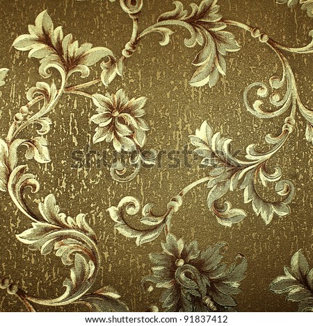 Luxury green floral damask wallpaper