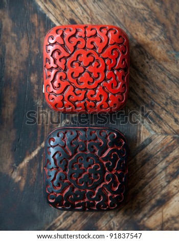 Archaic Chinese antique red lacquer