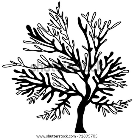 Black tree. Vector illustration.