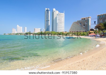 wongamart beach, Pattaya, Thailand Royalty-Free Stock Photo #91917380