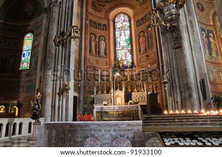 Interior Cathedral. Piacenza. Emilia-Romagna. Italy.