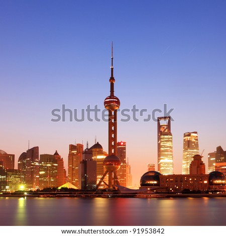 shanghai with sunrise