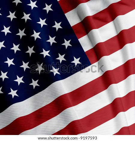 Close up of the American flag, square image