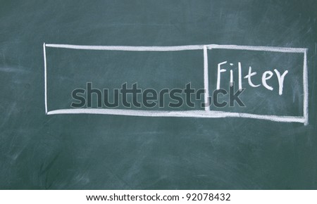 Filter interface drawn with chalk on blackboard