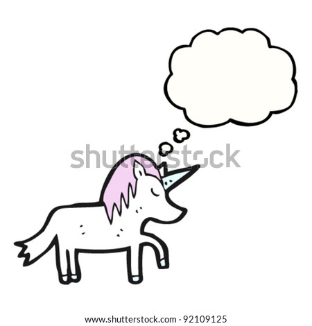 unicorn with thought bubble cartoon