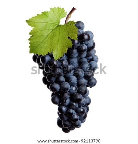 Fresh bunch of red wine on a white background Royalty-Free Stock Photo #92113790