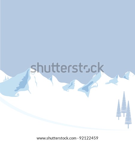 mountain with tree vector format