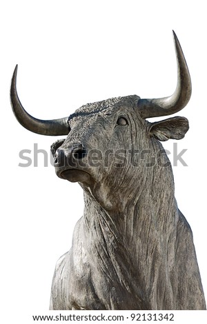 bull isolated on white background Royalty-Free Stock Photo #92131342