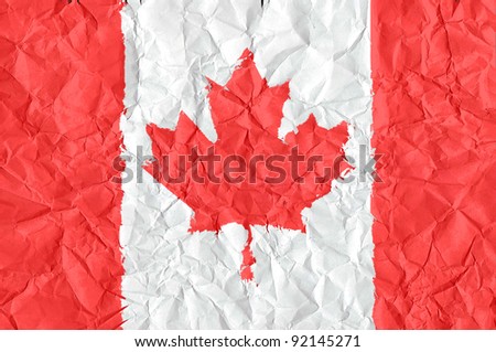 canada grunge flag on wrinkled paper background