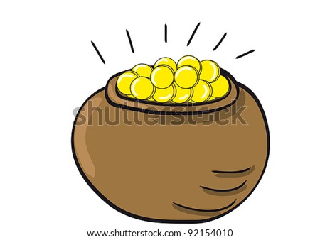 Clip Art of pot full of gold coins