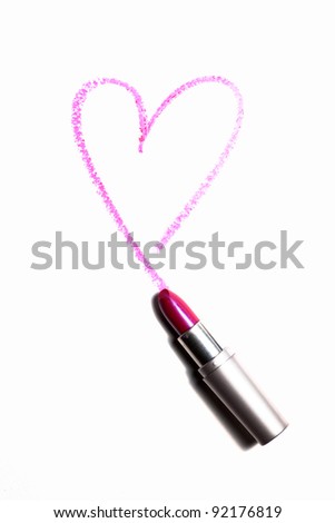 a heart painted with lipstick