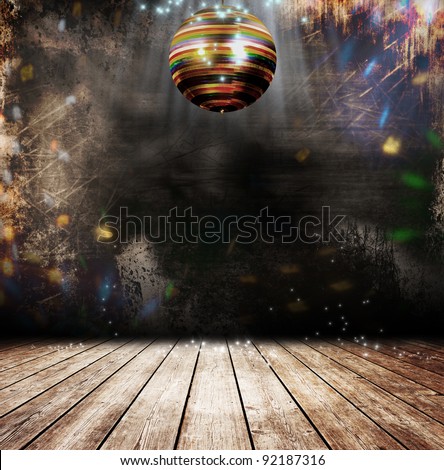 Disco ball in a old room