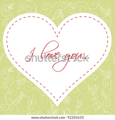 Lovely Valentine's Day heart floral invitation postcard