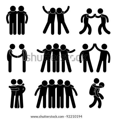 Friend Friendship Relationship Teammate Teamwork Society Icon Sign Symbol Pictogram