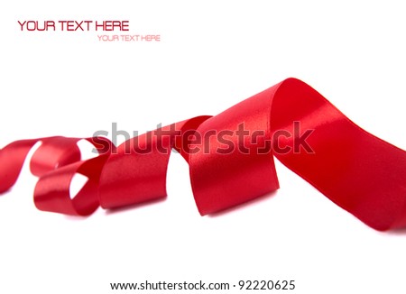 Red ribbon with white space for your text