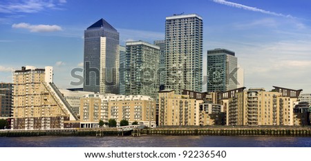 Canary Wharf, Famous skyscrapers and executive apartments of London's financial district.
