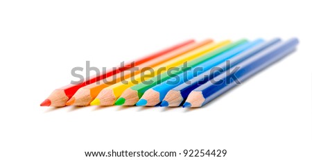 pencils of different colors on a white background