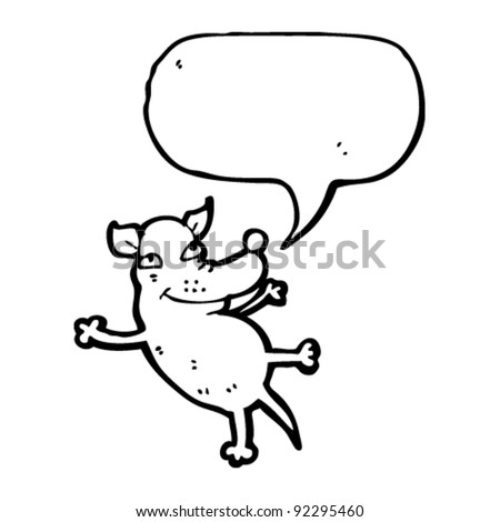 funny happy dog with speech bubble