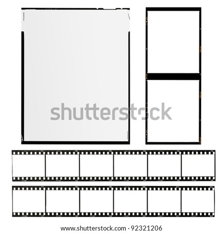 set of different types of films, isolated on white