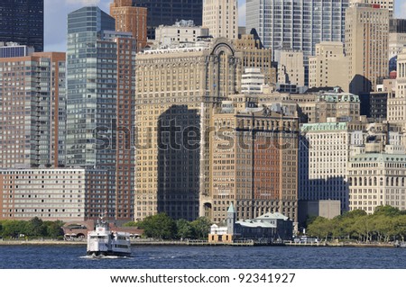 Manhattan, seen from Ellis Island, New York, USA