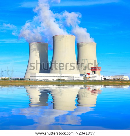 Nuclear power plant. Royalty-Free Stock Photo #92341939