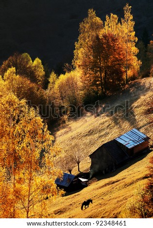 Autumn landscape in the Romanian Carpathians