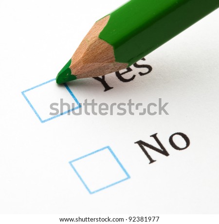 questionnaire yes or not, extreme closeup photo