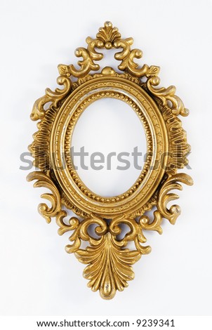 Gold ornate oval frame