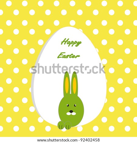 Easter colorful card with rabbit